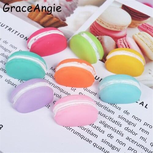 16pcs/pack Multi Color Charms Simulation Half Macaron cream Resin Plasticine Slime Filler Phone Case DecorationDIY Accessories