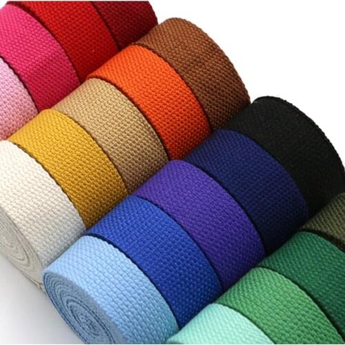 2.5cm wide 50 yards/lot Colored Thickened Polyester/Cotton Webbing Backpack canvas strap Bundle straps luggage accessories