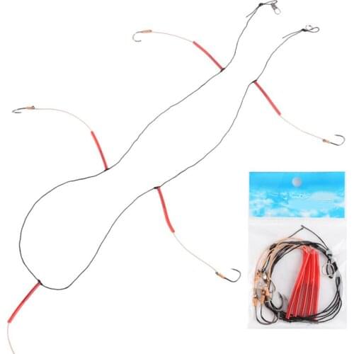 2PCS String Hook Set Tangle-Free String Hook Line Set With 5 Small Hooks For Sea Fishing
