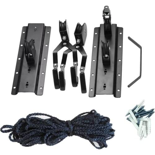 40KG Ceiling Mounted Cycle Bike Bicycle Lift Holder Garage Shed Hook, Rubber Coated Hooks