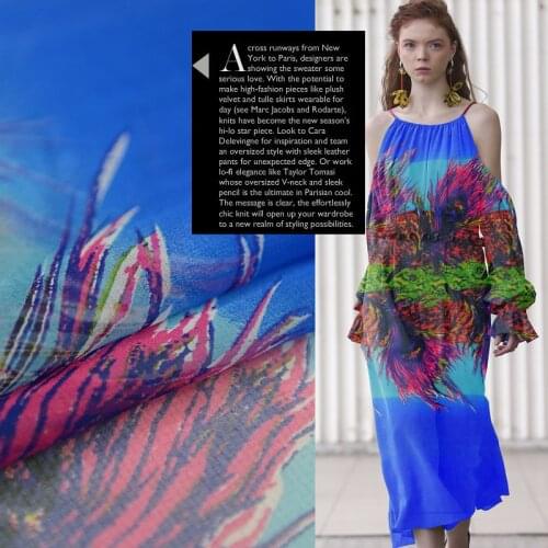 50*114cm 100% Silk Fabric Gradient Colour Special Stripes georgette silk fabric dress shirt skirt fabric