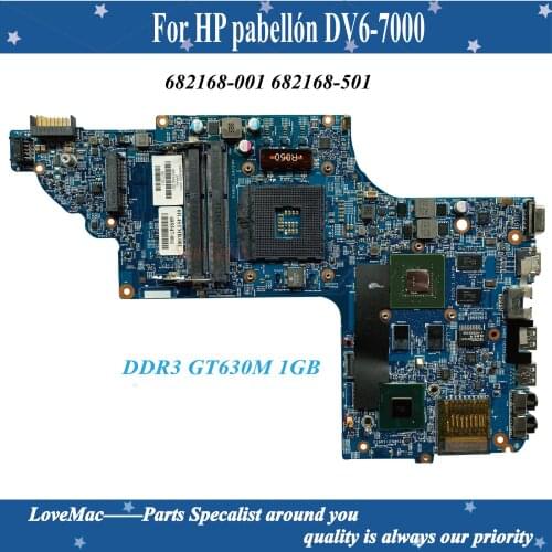 682168-001 682168-501 placa base para portátil HP Pavilion DV6T DV6 DV6-7000 placa base W/ HM77 DDR3 GT630M 1GB 100% tested