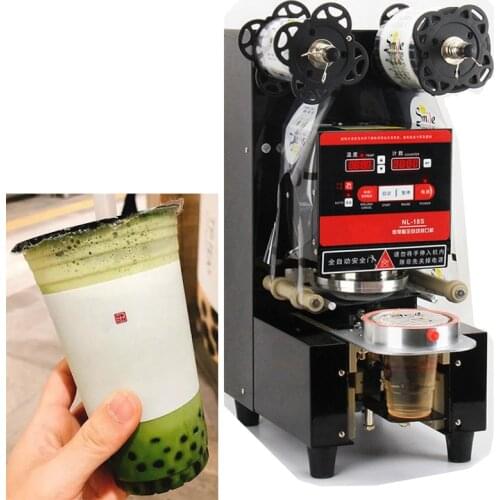 Bar Equipment Automatic Plastic Paper Cup Milk Tea Sealing Machine Bubble Tea Cup Sealer for Film Intelligent Control 220V