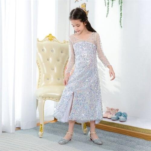 Sequined Tutu Princess Children Birthday Party Prom Evening Infant Summer Dress Snow 2 Cosplay Fancy Vestidos Baby Girls Clothes