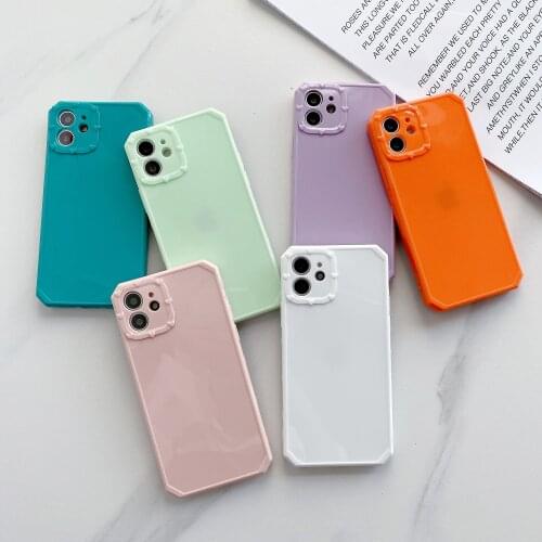 Candy Color Phone Case For iPhone 11 12 Pro Max XS Max X XR 7 8 Plus Mini SE 2020 Soft Silicone Bumper Back Cover For Women