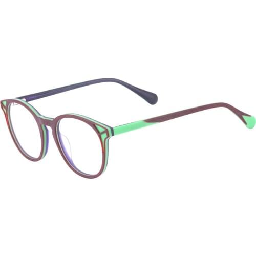 Colorful Kids Round Eyeglasses Boys and Girls Acetate Vintage Full Rim Spectacles Frame For Optical Lenses Myopia Reading Lens