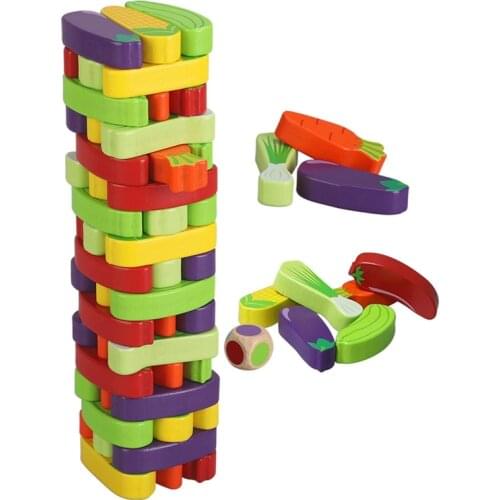 Wooden Balance Colored Stacking Game for Kids Tumble Tower Blocks for Kids Building Blocks Educational Toy