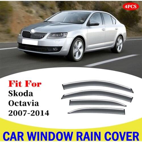 For Skoda Octavia 2007-2014 Car Styling Window Rain Shade Protector Cover Frame Exterior Accessories Car window rain cover