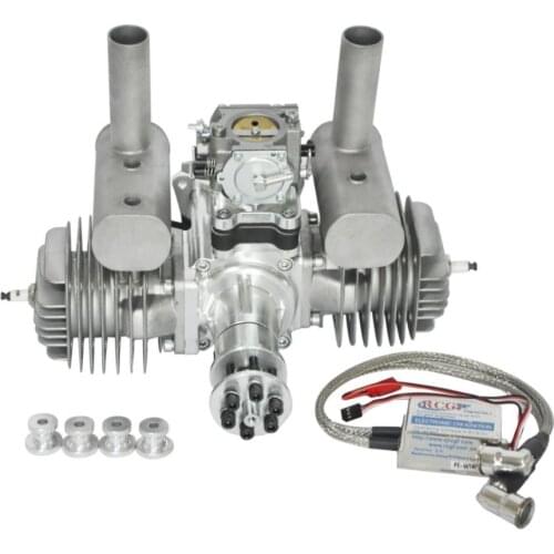 RCGF 120cc Twin Cylinder Petrol/Gasoline Engine Dual Cylinder with Muffler/Igniton/Spark Plug for RC Model Airplane