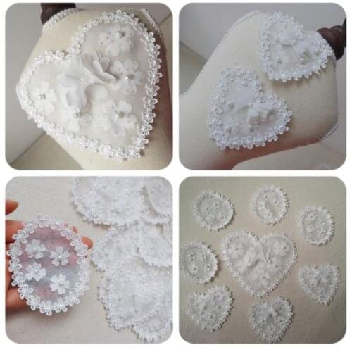 Exquisite Lace Mesh Yarn Embroidery Beaded Korean Yarn Three-Dimensional Decorative Flower Lace Accessories