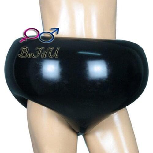 Latex shorts Inflatable briefs underpants natural fetish female sexy High waist pants inflatable