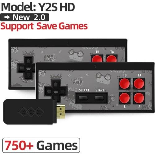 Mini Retro Game Console Wireless Handheld Game Console Double-play with Built-in 750 and Non-nes Games