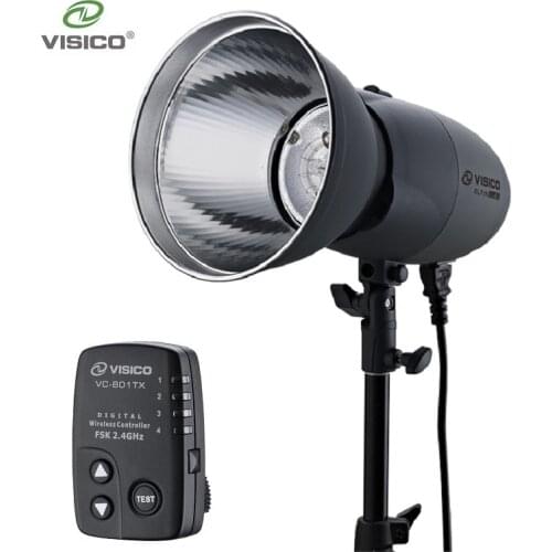 Visico 400Ws Mini Led Flash Light VL-400 Plus Compact Studio Bowens Mount With Remote Control VC-801TX For Photography