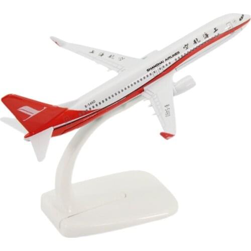16CM Shanghai Airways B737-800 Airlines Airplane Model with Base Alloy Aircraft Plane For Collectible Souvenir Show Gift Toys