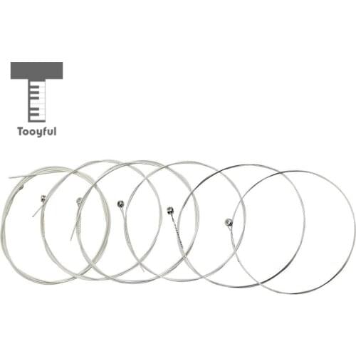 Tooyful Durable Set of 6 Pieces Replacement Guitar Strings for Acoustic Guitar Parts Musical Instrument Accessory