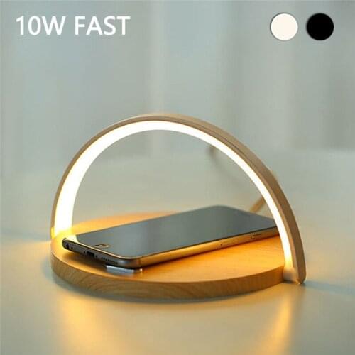 Fast Qi Wireless Charger Table Lamp for iPhone 8 Plus X XR 12 11 Pro XS Max Samsung S10 S9 S20 Note10 9 Charging Night Light Pad