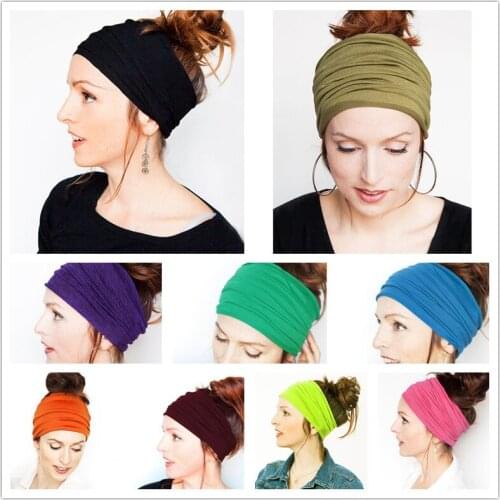 Nonslip Elastic Turban Folds Yoga Hairband Fashion Wide Sports Headband Running Accessories Summer Stretch Hair Band 2021 New