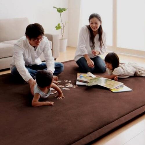 New fashion japanese style velvet thick carpet bedroom living room coral fleece Tatami Mat children climbing rug large 10 colors