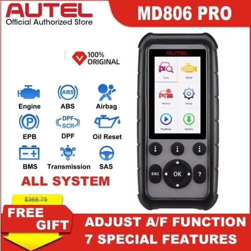 Obd2 Scanner Autel MaxiDiag MD806 Pro All System Car Diagnostic Tool 7 Special Features Upgraded of MD806/MD808