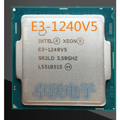 E3-1240V5 Original Intel Xeon E3 1240 V5 3.50GHZ 1240V5 Quad-Core 8MB E3-1240 V5 LGA1151 14nm 80W free shipping