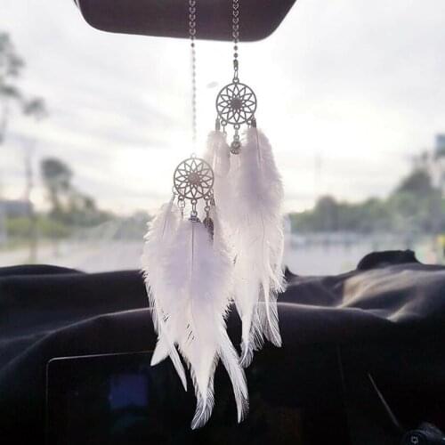 Car Hanging Ornament Feathers Pendant Accessory Home Decor Dream Hanging Car Decoration Ornament