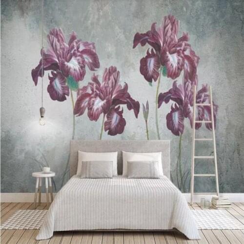 Custom wallpaper oil painting flower wall abstract retro European pattern decoration - high-grade waterproof material
