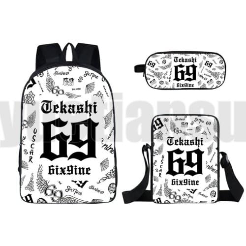 16 Inch Anime 6IX9INE Backpack 3D Bookbag Tekashi 69 Bagpack School Bag 3 Pcs Set Cute Album GOOBA Pencil Case Shoulder Bag