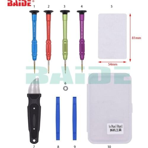 With Plastic Box 10 in 1 Repair Tools Kit Pry Opening Tool for iPhone 5S iPhone 7 iPhone X 20set /lot