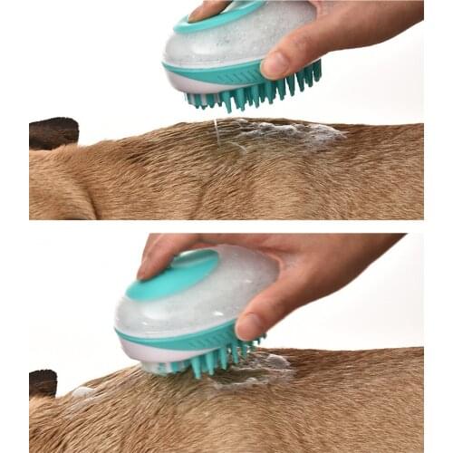 2021 Pet Dog Bath Brush Comb Silicone SPA Shampoo Massage Brush Shower Hair Removal Comb For Dogs Cats Cleaning Grooming Tool