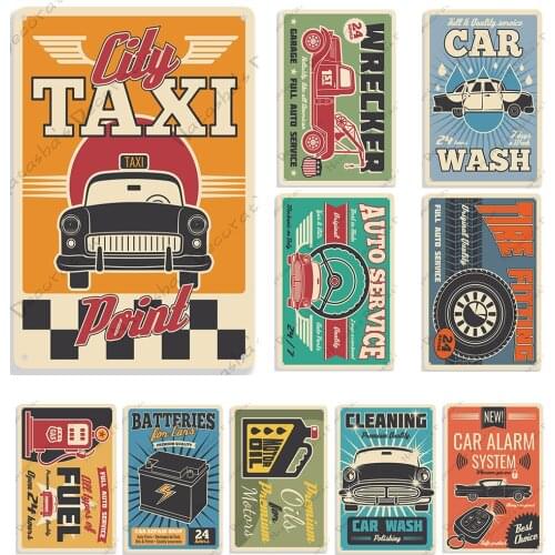 Car Engine Repair Vintage Plate Car Service Metal Tin Sign Metal Plaque Club Pub Bar Home Wall Decoration Mechanic Metal Signs