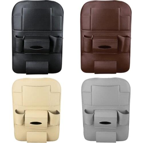 Universal Car Seat Back Storage Bag PU Leather Multi-pocket Organizer Holder Bag Comfortable Breathable Soft and Elastic