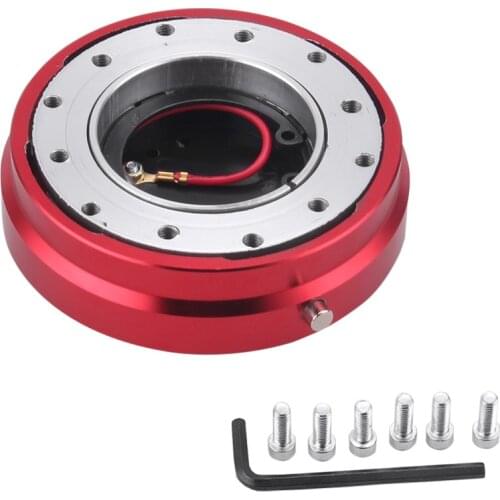 Universal Thin Version 6 Hole Car Auto Racing Steel Steering Wheel Quick Release Hub Adapter Snap Off Boss Kit Red Blue Black