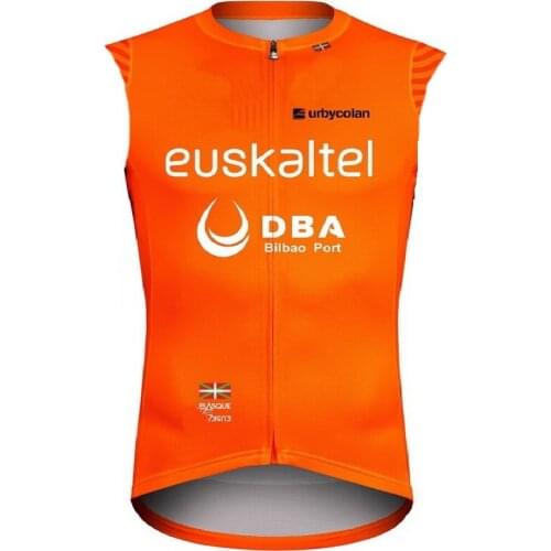 WINDSTOPPER WINDPROOF 2020 EUSKALTEL DBA PRO TEAM ORANGE ONLY CYCLING GILET SLEEVLESS VEST JERSEY WEAR ROPA CICLISMO