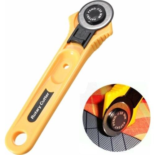 Yellow Adult Roller Cutter Blade Circle Cloth Cutting Round Cutter 28mm Stainless Steel Quilting Tool Accessories