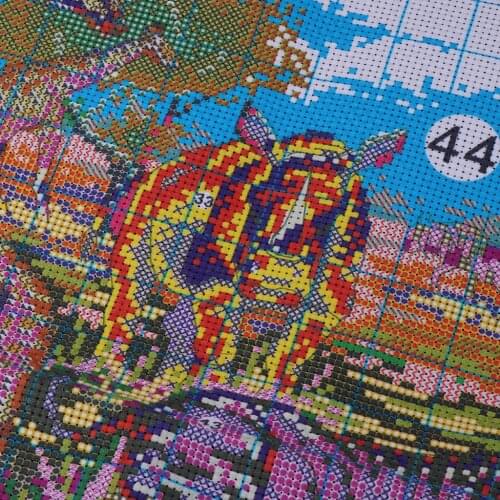 1 Set Stamped Cross Stitch Kit DIY Home Decor Pre-Printed Cloth Animal World