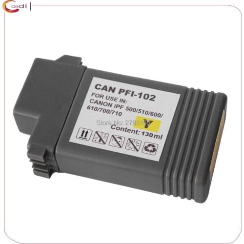 1PCS Compatible PFI-102 Canon Yellow Ink Tank For imagePROGRAF iPF500 iPF600 iPF700 Printers