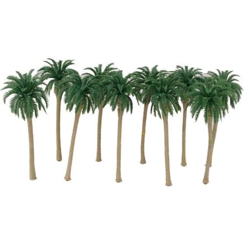 10 Tropical Coconut Palm Model Train Railway Wargame Landscape 1:75 13cm