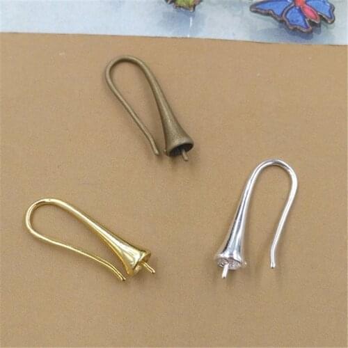 100Pcs 4 Colors 10*22MM Earring hooks Jewelry Findings Diy Hooks for Earrings Pearl