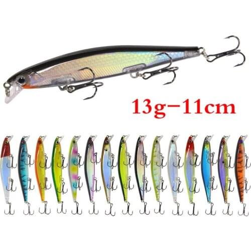 13g/11cm Minnow Fishing Lures Bass Fish bait Long Shot Hard Artificial Fish Lures Freshwater Saltwater Fishing Lures Hook