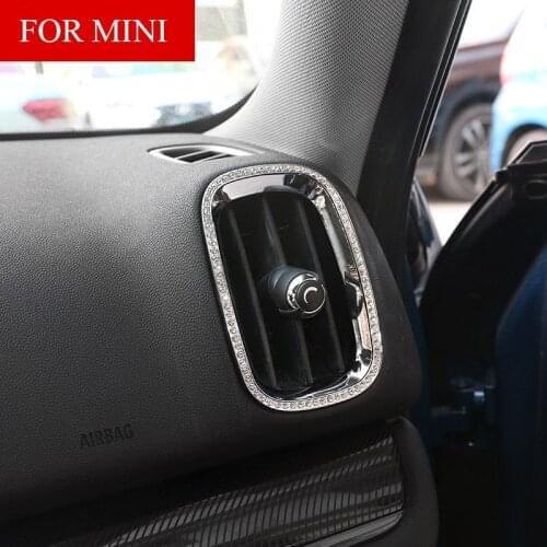 4Pcs/lot Metal Simulation Diamond Interior Dashboard Air Outlet Decorative Cover Sticker Car Styling For MINI Countryman F60