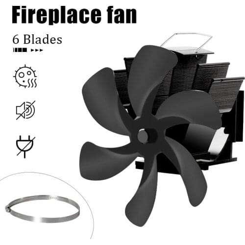 6 Blade Fireplace Fan Heat Powered Stove Fan Log Wood Burner Ecofan Quiet Home Fireplace Fan Efficient Heat Distribution