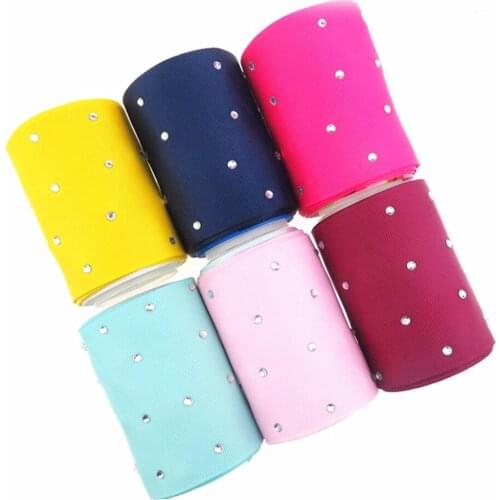 75mm solid rhinestones printed grosgrain ribbon DIY handmade hair bows material 50yards/lot
