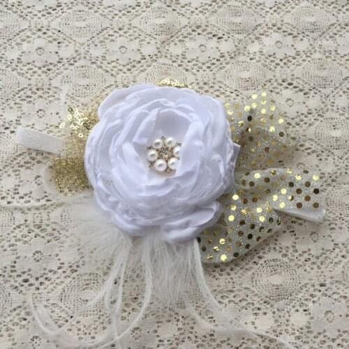 Free Shipping Christmas Big Burned Flower Girl Headband Kids Hair Accessories