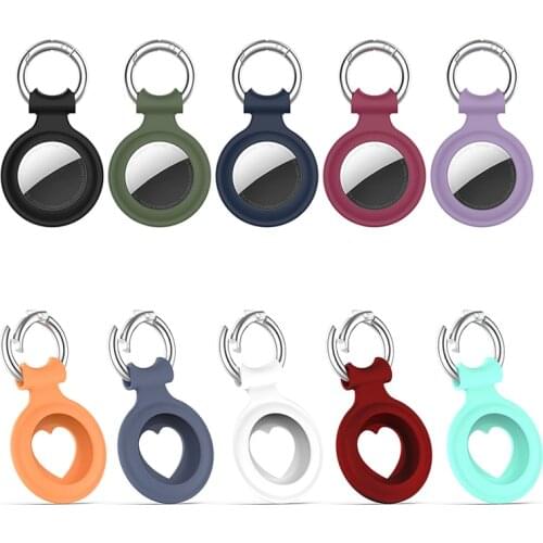 2021 For Apple Airtag Case Silicone Protective Sleeve Cover Keychain Airtags-tracker Heart-shaped Case For Airtags Accessories
