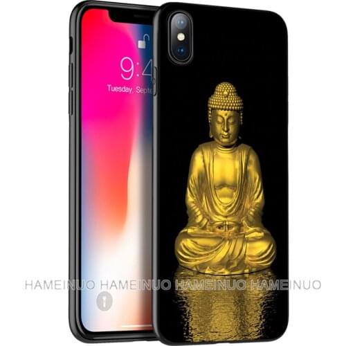 Black tpu case for iphone 5 5s SE 2020 6 6s 7 8 plus x 10 case silicone cover for iphone XR XS 11 pro MAX case Buddha budha