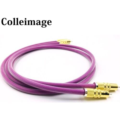Colleimage Hifi audio Interconnect cable Gold-plated 2RCA Cable High Quality OFC HIFI RCA Male to Male Audio Cable