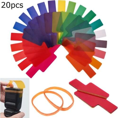 20pcs Flash Speedlite Color Gels Filters for Canon Yongnuo Camera Photographic Gels Filter Flash Speedlite Speedlight Dropship