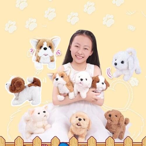 Electric Plush Toys Dog Musical Singing Walking Golden Retriever Poodle For Kids Child Baby Gift Interactive Electronic Pets