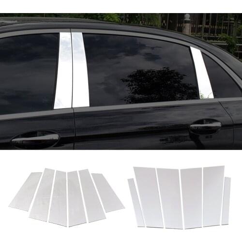 For Mercedes Benz E Class W213 2016-2018 Exterior Part Modify Window B C Pillar Sequin Decoration Trim Stainless Steel Sticker