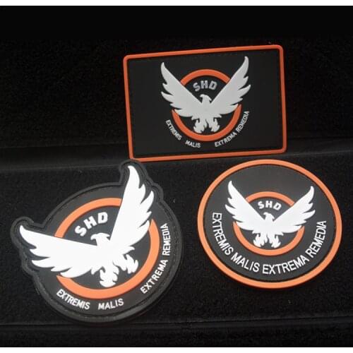 Game Airsoft Cosplay PVC Patch Division SHD Wings Out Badge Military Armband Tactical Rubber Badges